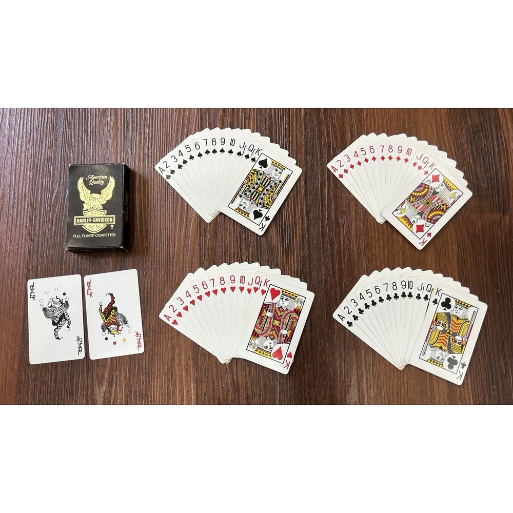 Vintage 1987 Harley-Davidson Custom Blend Full Flavor Cigarettes Playing Cards